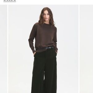 Dark Green Wide-Leg Pants